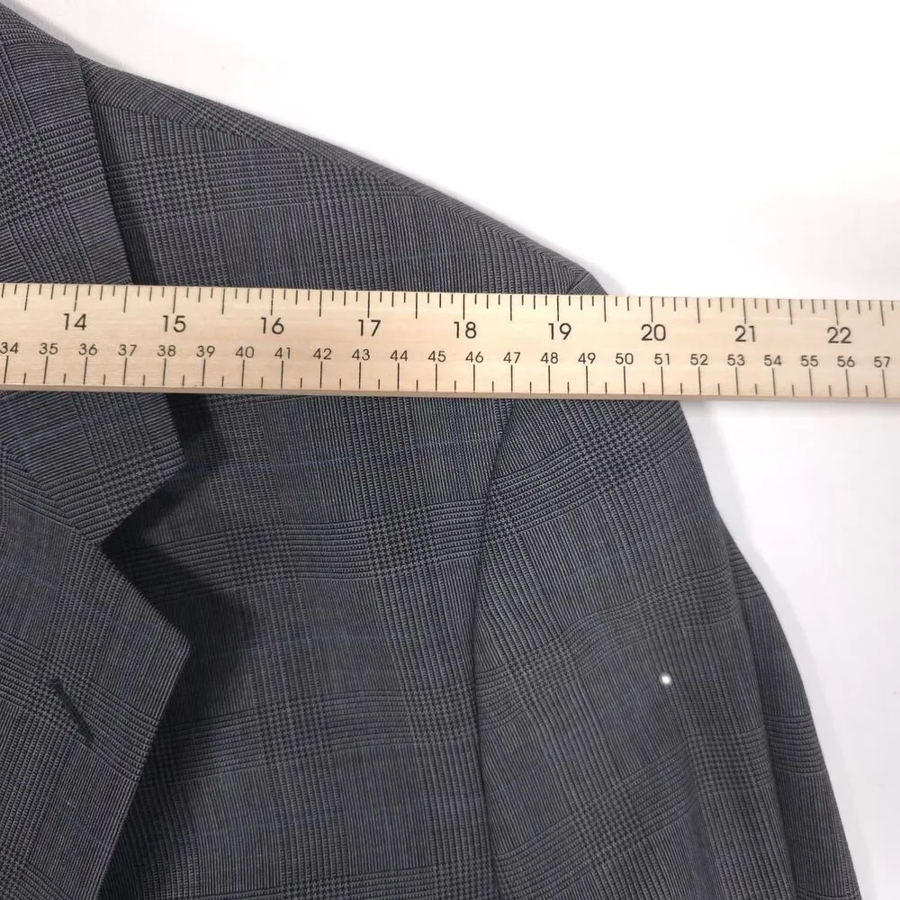 BROOKS BROTHERS Mens Brooksease Gray Glen Plaid Wool Blazer 42L Sport‎ Coat